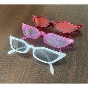 Sunglasses Bundle of 3 in White, Red, and Purple